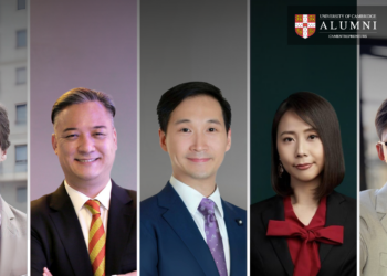 From left to right: CAMentrepreneurs Founder Richard Lucas, British Chamber of Commerce Taipei Chair Samuel Yang, Cambridge University Taiwan Alumni Association President Ali Hsieh, NUWA Reprogramming CEO Ming Wen, and《The Icons》CEO Harry Hsu. (Photography: CAMentrepreneurs)
