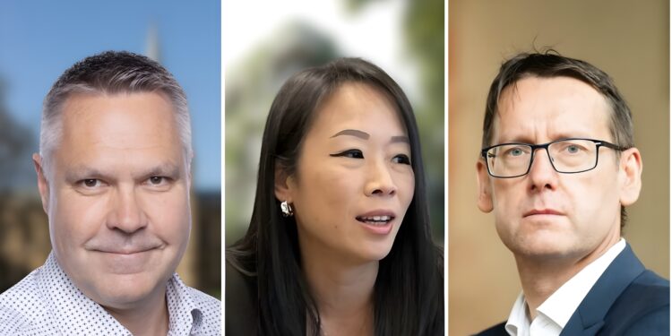 From left: Sam Laakkonen, Senior Director at the Cambridge Institute for Sustainability Leadership (CISL); Dr Mei-Yu Chang, Director of the International Affairs Office at Taiwan’s National Institutes of Applied Research (NIAR); and Professor Radek Holý, Director of the Advanced Chip Design Research Centre, Czechia. (Photography: The Icons)